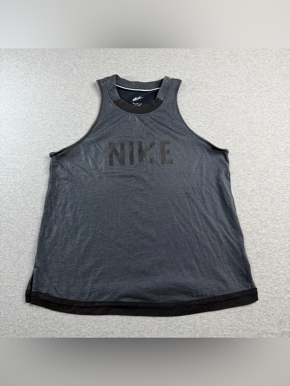 Nike Sportswear NSW Tank Top Women’s Size M 804084-010 Grey/Black Sparkle Shirt